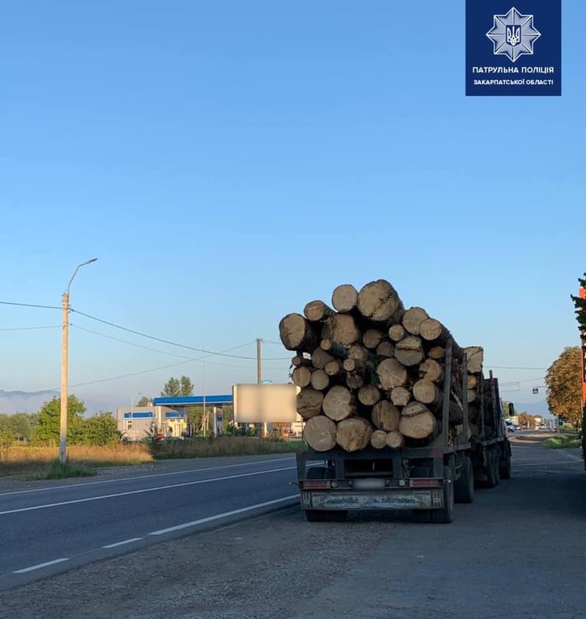 Поблизу Тячева патрульні виявили КАМАЗ з "незаконною деревиною" (ФОТО)