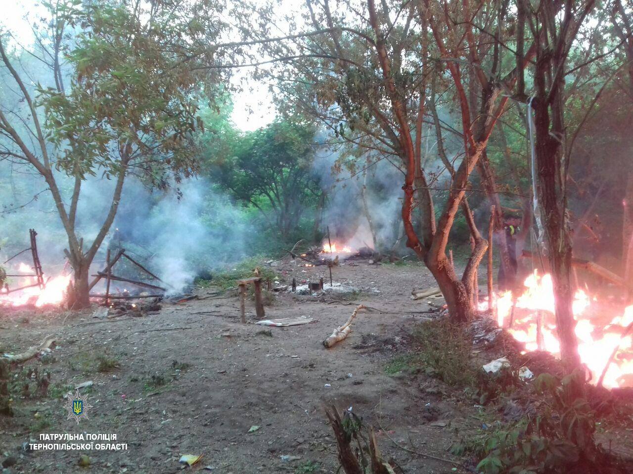 На Тернопільщині підпалили табір закарпатських ромів (ВІДЕО)