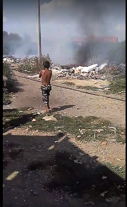 У Виноградові по серед вулиці роми підпалили сміття (ВІДЕО)