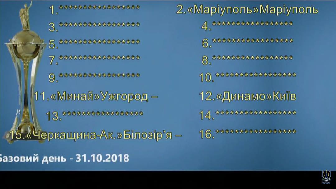 Закарпатський "Минай" в 1/8 зіграє матч з київським "Динамо"