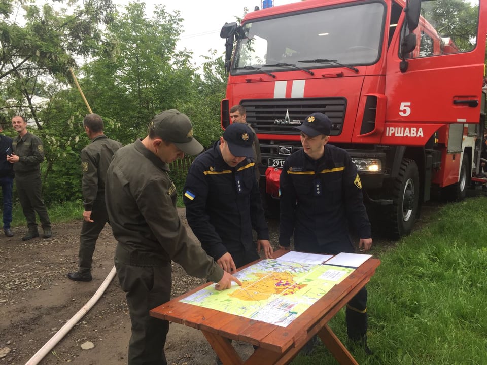 У Іршаві пройшло навчання з ліквідації лісової пожежі