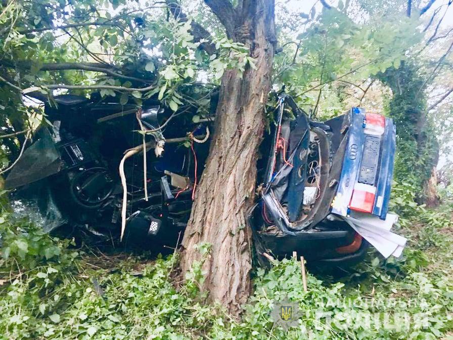Смертельна ДТП на Прикарпатті: «Ауді» розтрощило об дерево, водій вижив чудом (ФОТО)