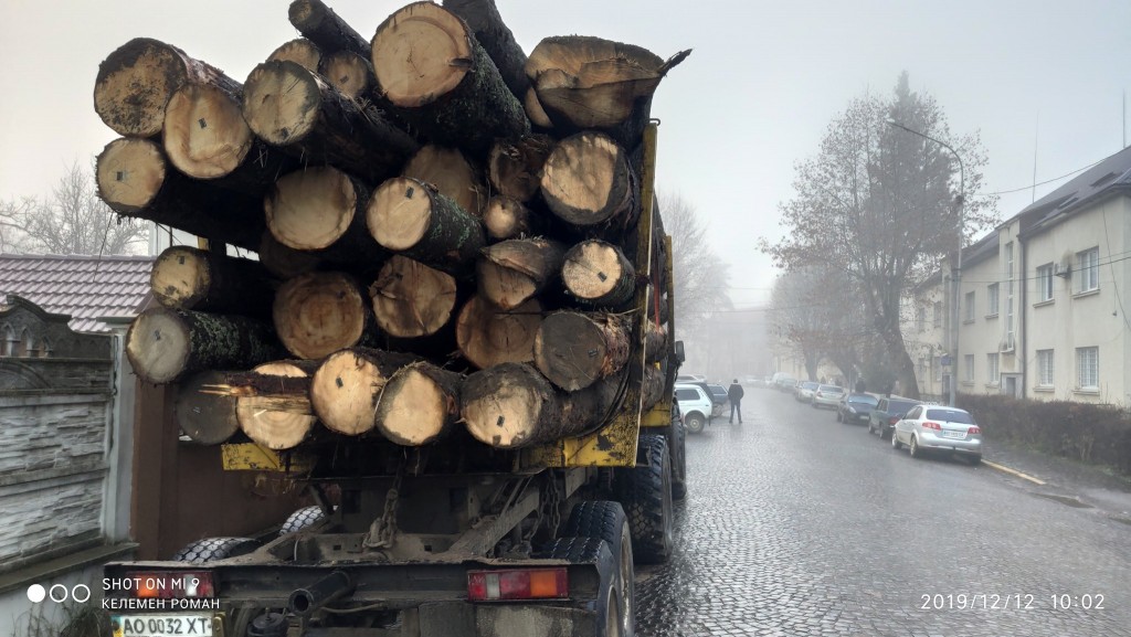 В Хусті затримали лісовоз з нелегальною деревиною (ФОТО)