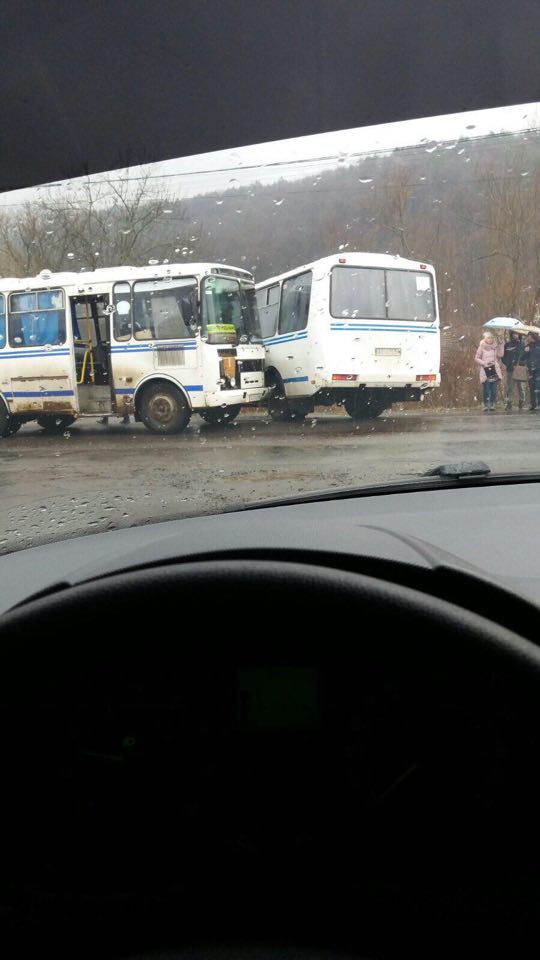 ДТП у Кольчино: зіштовхнулися два автобуси (ФОТО)