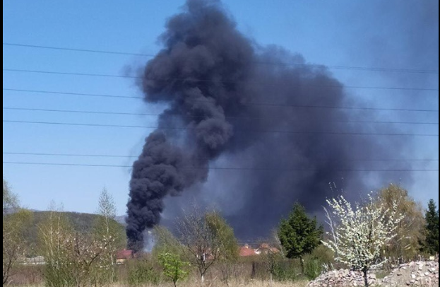 Біля Ужгорода вирує вогонь: чорний дим видно за кілометри від пожежі (ФОТО)