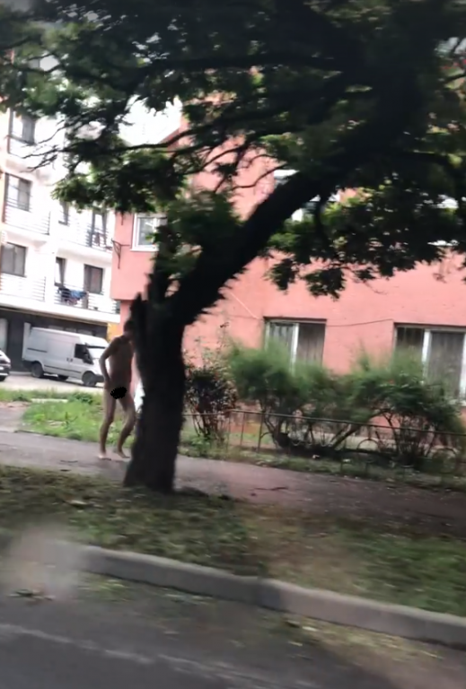 Ранкова пробіжка: вулицями Ужгорода розгулює оголений чоловік ( ВІДЕО)