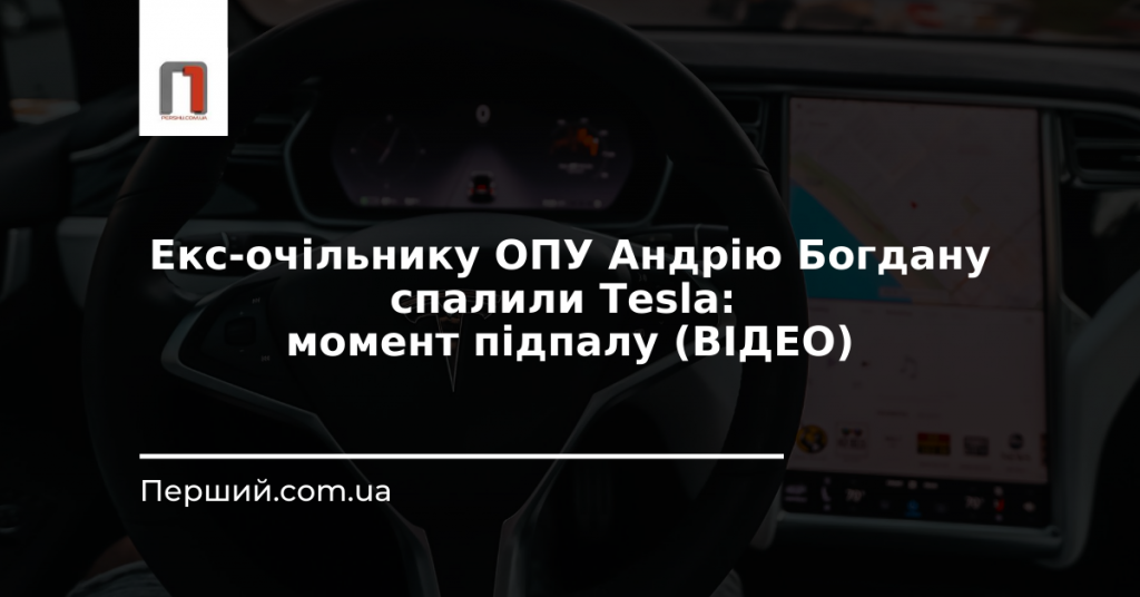 Екс-очільнику ОПУ Андрію Богдану спалили Tesla: момент підпалу (ВІДЕО)