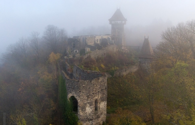 Фото дня: Невицький замок у полоні туману (ФОТО)