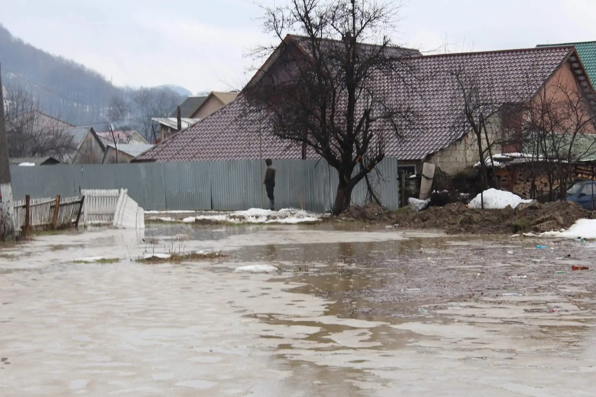 На Тячівщині потічок затопив вулиці на відстані майже кілометра (ФОТО)