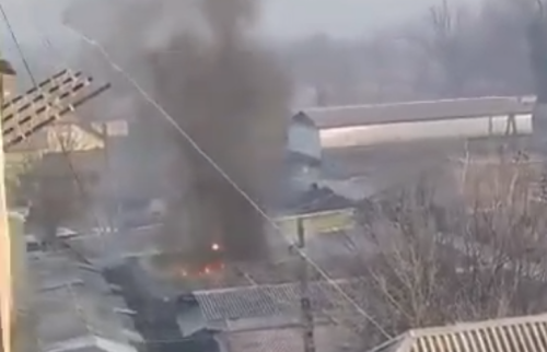 З'явилося відео з ранкової пожежі у Виноградові (ВІДЕО)