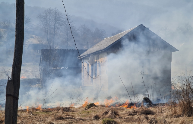 Підпал трави вийшов з-під контролю: на Ужгородщині у полоні вогню опинилися житлові будинки (ФОТО, ВІДЕО)