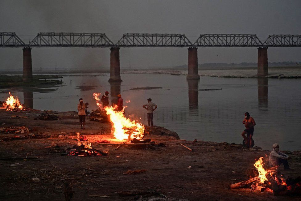 В Індії на берег річки винесло сотні людських трупів (ФОТО)